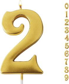 img 4 attached to 🎂 Gold Glitter Birthday Candles for Cake Decorations | Number 2 Design | Sparkler Candles- Ideal for Kids, Adults, Birthday Parties, Wedding Anniversaries, Graduation Celebrations, and More
