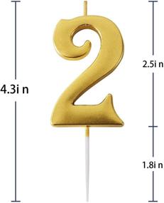img 3 attached to 🎂 Gold Glitter Birthday Candles for Cake Decorations | Number 2 Design | Sparkler Candles- Ideal for Kids, Adults, Birthday Parties, Wedding Anniversaries, Graduation Celebrations, and More