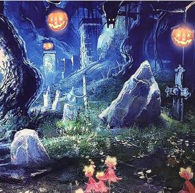 img 1 attached to 🎃 OUYIDA 7X5FT Halloween Forest Scary Scene Pumpkin Pictorial Cloth Photography Background Printed Vinyl Backdrop – Photo Studio Prop TP272