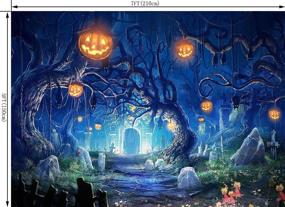 img 3 attached to 🎃 OUYIDA 7X5FT Halloween Forest Scary Scene Pumpkin Pictorial Cloth Photography Background Printed Vinyl Backdrop – Photo Studio Prop TP272