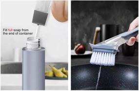 img 2 attached to TENTA Good Grips Soap Dispensing Sink Brush - Dish Scrub Brush for Kitchen Sink with Soap Dispenser - 1 Dish Brush and 3 Replacement Sponge Heads Included