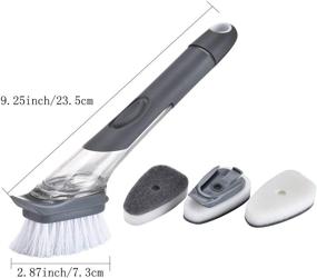 img 3 attached to TENTA Good Grips Soap Dispensing Sink Brush - Dish Scrub Brush for Kitchen Sink with Soap Dispenser - 1 Dish Brush and 3 Replacement Sponge Heads Included