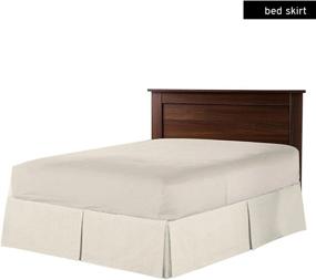 img 3 attached to 🛏️ Пододеяльник Crescent Bedding со складками: простота ухода, четыре складки, покрывало высотой 15 дюймов для кровати king size (бежевое).