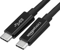 кабель адаптер зарядного устройства usb type-c к usb type-c 3.1 gen1 - 6 футов (1,8 метра) - amazon basics - черный логотип