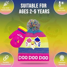 img 2 attached to Shark Winter Glove Beanie Multicolor Boys' Accessories for Cold Weather