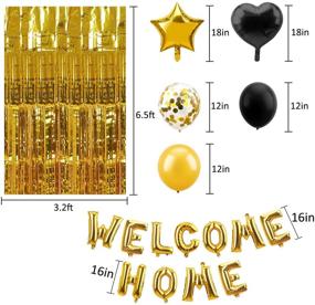 img 2 attached to 🎈 Набор баннеров из шаров Ultimate Lnlofen Welcome Home: 39 штук золотых шаров с надписью Welcome Home, фольгированные занавески и многое другое для невероятного семейного вечеринки!