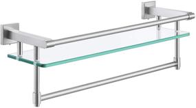 img 4 attached to 🚿 KES Bathroom Glass Shelf with Towel Bar and Rail - 19.6" x 5.9" SUS304 Stainless Steel, Brushed Finish, Heavy-Duty Rustproof Wall Mount - A2225-2