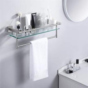 img 3 attached to 🚿 KES Bathroom Glass Shelf with Towel Bar and Rail - 19.6" x 5.9" SUS304 Stainless Steel, Brushed Finish, Heavy-Duty Rustproof Wall Mount - A2225-2