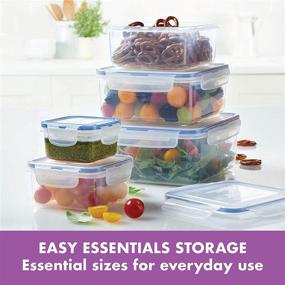 img 2 attached to 🔒 LocknLock Easy Essentials Food Storage Lids/Airtight Containers - Square, Clear (BPA Free, 10 Piece): Organize and Preserve Your Food with Ease
