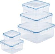 🔒 locknlock easy essentials food storage lids/airtight containers - square, clear (bpa free, 10 piece): organize and preserve your food with ease logo