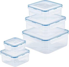 img 4 attached to 🔒 LocknLock Easy Essentials Food Storage Lids/Airtight Containers - Square, Clear (BPA Free, 10 Piece): Organize and Preserve Your Food with Ease