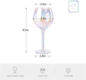 img 3 attached to 🍷 SUNNOW Vastto Iridescent Balloon Crystal Wine Glass 17oz - Perfect for Home Dining, Bar, and Parties - Set of 4