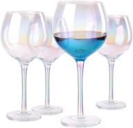 🍷 sunnow vastto iridescent balloon crystal wine glass 17oz - perfect for home dining, bar, and parties - set of 4 logo