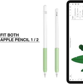 img 3 attached to 🖍️ 5-Pack Silicone iPencil Grips Holder Sleeve Compatible with Apple Pencil 1st and 2nd Generation - Black, Green, Pink, White, Purple