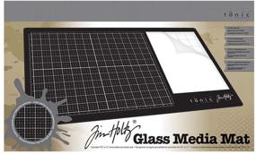 img 4 attached to 🖌️ Tim Holtz Glass Media Mat: The Ultimate Black Surface for Creativity