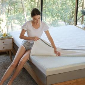 img 3 attached to 🛏️ Enhance Your Sleep with Novilla Mattress Topper Queen – 3 Inch Dual Layer Memory Foam, Cooling & Pressure Relieving, Bamboo Cover Included!