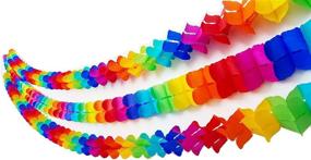 img 1 attached to 🌈 Rainbow Four-Leaf Clover Tissue Garlands - Set of 5 | Vibrant Party Decorations