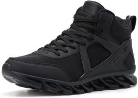 img 4 attached to BRONAX Men's High Top Leather Training Sneakers: Gym-Ready Footwear