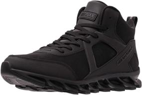 img 3 attached to BRONAX Men's High Top Leather Training Sneakers: Gym-Ready Footwear