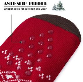 img 3 attached to 🧦 FunnyCoKid Kids' Non-Slip Christmas Slipper Socks - Fuzzy Winter Socks for Boys and Girls, Ages 5-9