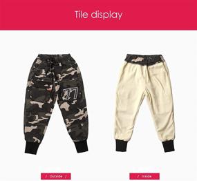 img 2 attached to 👖 Boys' Camo Print MINI PANDA Pants with Fleece Lining for Winter