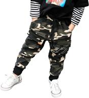 👖 boys' camo print mini panda pants with fleece lining for winter logo