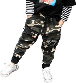 img 4 attached to 👖 Boys' Camo Print MINI PANDA Pants with Fleece Lining for Winter