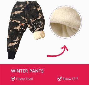 img 3 attached to 👖 Boys' Camo Print MINI PANDA Pants with Fleece Lining for Winter