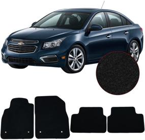 img 3 attached to 🧼 Black Nylon Floor Mats for 2008-2016 Chevrolet Cruze - Interior Carpet Protection by IKON MOTORSPORTS (Fits 2009-2015 Models)