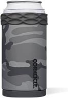 🥶 corkcicle arctican - grey camo stainless steel insulated can & bottle holder: keep beverages chilled with style! логотип