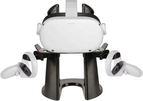 img 4 attached to 🎮 TNE VR Stand Headset and Controller Display Holder Mount Station for Oculus Quest 2/Quest and Rift S - Black: The Perfect Gaming System Organizer