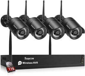 img 4 attached to 📸 Rraycom 8-канальная система видеонаблюдения CCTV - Система камеры H.265 1080P NVR с 1ТБ жестким диском и 4 шт. 1080P HD беспроводных IP-камеры - защита от воды IP67, ночное видение на 115 футов, удаленный просмотр через приложение.