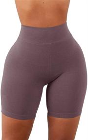 img 2 attached to Aurgelmir Women's High Waist Workout Shorts for Booty-Lifting, Gym, Yoga, and Sports Leggings - Basic Biker Short Style