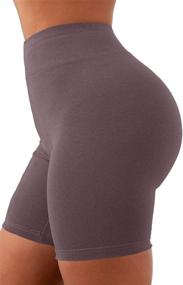 img 3 attached to Aurgelmir Women's High Waist Workout Shorts for Booty-Lifting, Gym, Yoga, and Sports Leggings - Basic Biker Short Style