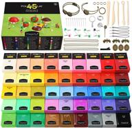 🎨 magicfly polymer clay starter kit - 45 colorful baking blocks (1.06 oz each) with 5 modeling tools and 40 jewelry accessories - non-toxic diy sculpey set for kids and beginners logo