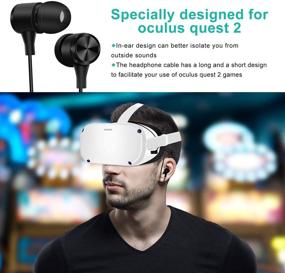 img 3 attached to 🎧 SARLAR Stereo In-Ear Headphones for Oculus Quest 2 with 360 Degree Sound, Noise Suppression, and Left/Right Single Sound Channel