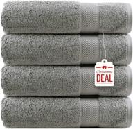 infinitee xclusives bath towels set pack of 4 - premium 100% ring spun cotton 600 gsm - ultra-soft, quick dry & highly absorbent - perfect for daily use, 27 x 54 logo