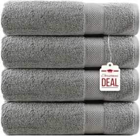 img 4 attached to Infinitee Xclusives Bath Towels Set Pack of 4 - Premium 100% Ring Spun Cotton 600 GSM - Ultra-Soft, Quick Dry & Highly Absorbent - Perfect for Daily Use, 27 x 54