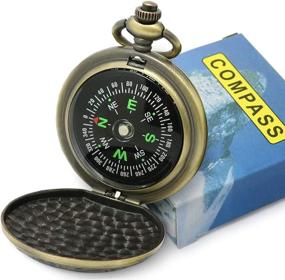 img 3 attached to Ydfagak Premium Portable Pocket Watch Flip-Open Compass for Camping and Hiking - Outdoor Navigation Tool