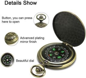 img 2 attached to Ydfagak Premium Portable Pocket Watch Flip-Open Compass for Camping and Hiking - Outdoor Navigation Tool