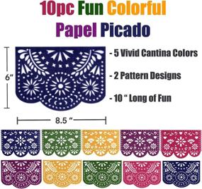 img 2 attached to 🎉 Felt Papel Picado Banner & Fun LED String Lights - Vibrant Mexican Fiesta Party Decorations for Cinco De Mayo, Taco Bout Tuesday, Birthday, Engagement Supplies