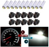 cciyu 10 pack t5 instrument cluster indicator led bulbs for 1997-2012 honda cr-v - white light + twist lock replacement logo