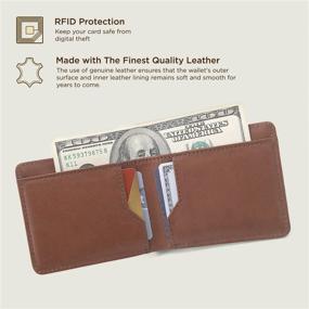 img 2 attached to 🧔 Men's Minimalist Leather Wallet Bifold - Block Card Cases, Money Organizers & Accessories