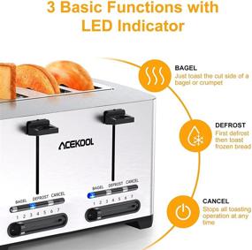 img 3 attached to 🍞 4-Slice Stainless Steel Toaster - Bagel, Cancel, & Defrost Functions, Dual Control, 1.6 inch Extra-Wide Slot, 7 Toasting Levels - Removable Crumb Trays & Warming Rack - 1500W TA1