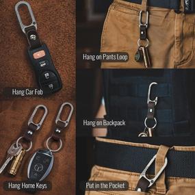 img 2 attached to 🔑 Enhanced KeyUnity KM02: Durable Titanium Belt Clip Carabiner Leather Keychain Holder with Removable Stainless Steel Key Ring