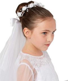 img 3 attached to Rhinestone Center Floral Communion Flower Girls' Accessories