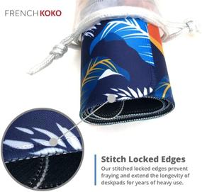 img 1 attached to 🐦 French Koko Large Mouse Pad - Stylish Blue Sky Birds Design for Home, School & Office