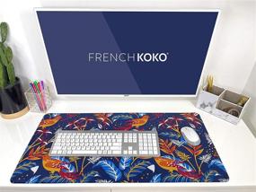 img 3 attached to 🐦 French Koko Large Mouse Pad - Stylish Blue Sky Birds Design for Home, School & Office