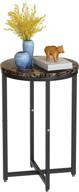 🌿 recaceik round side table: stylish metal indoor accent table with faux marble top - versatile addition for living room, bedroom, balcony, and office logo