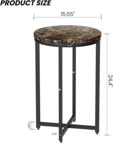 img 1 attached to 🌿 Recaceik Round Side Table: Stylish Metal Indoor Accent Table with Faux Marble Top - Versatile Addition for Living Room, Bedroom, Balcony, and Office